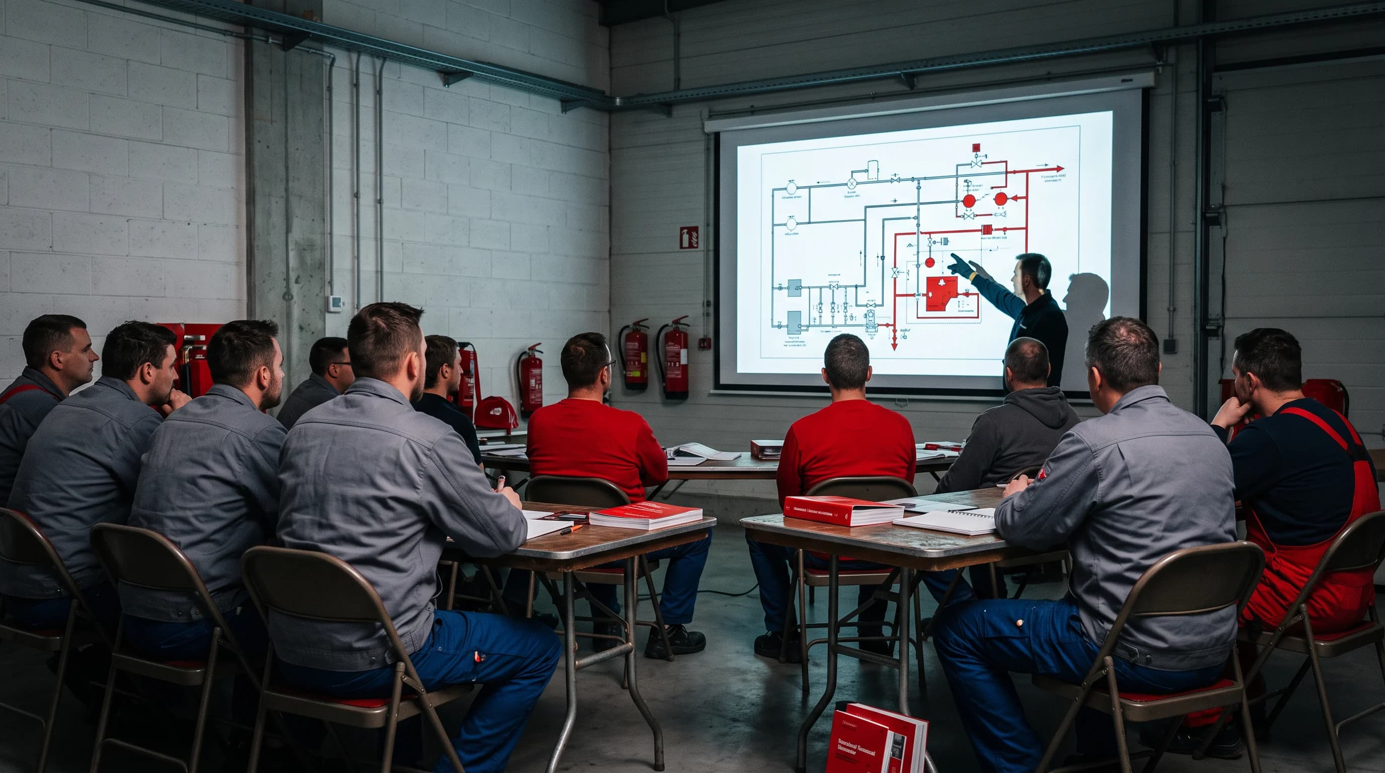 Sesión de capacitación técnica sobre sistemas contra incendio para integradores